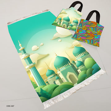 سجادة صلاة + شنطة توت باج - BG-PM687