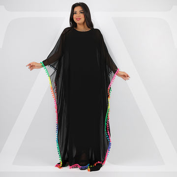 عباية دبي شيفون بأبليك ترتر -CFN4504