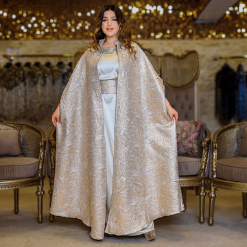 طقم قفطان بروكار سواريه - DMKSB002