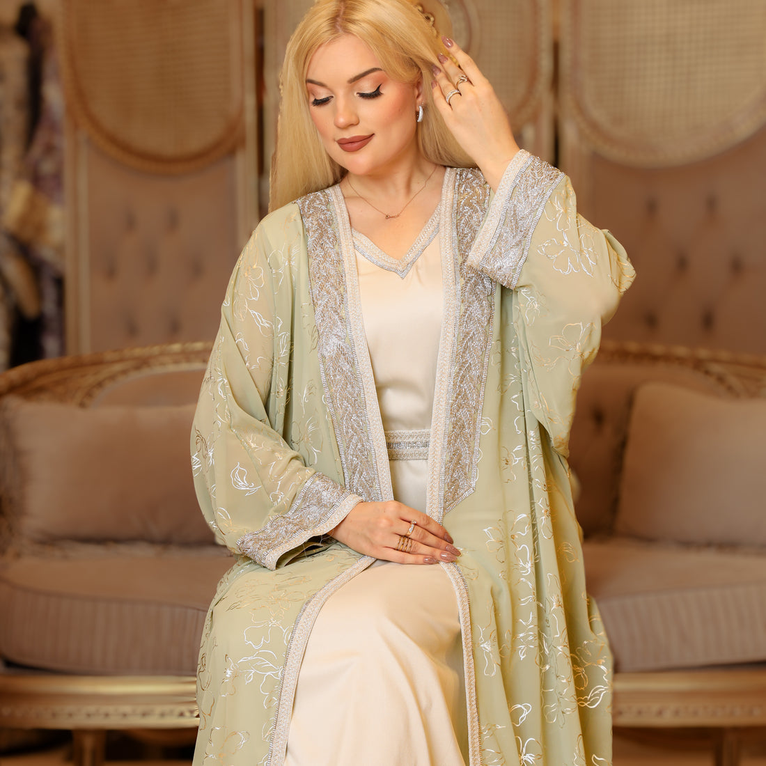 توينز عباية سواريه إماراتي  -  DPTKC006