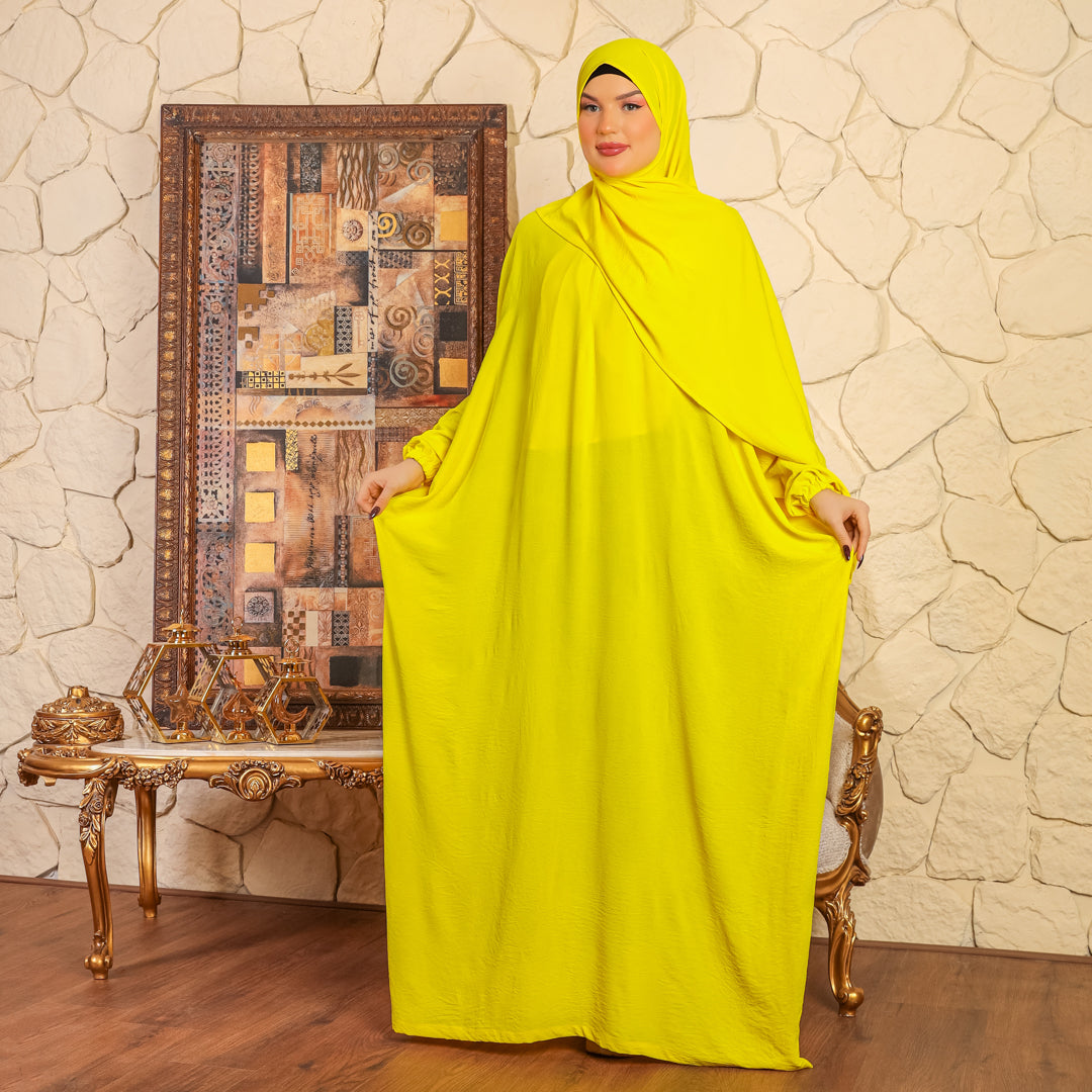 إسدال كريب فضفاض بطرحة - EZCYM305