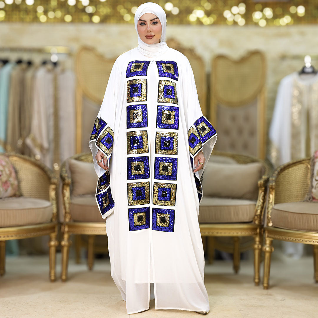 قفطان بحريني تطريز شيفون - KFSHM402