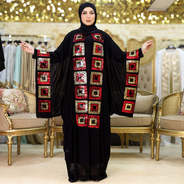 قفطان بحريني تطريز شيفون- KFSHM405