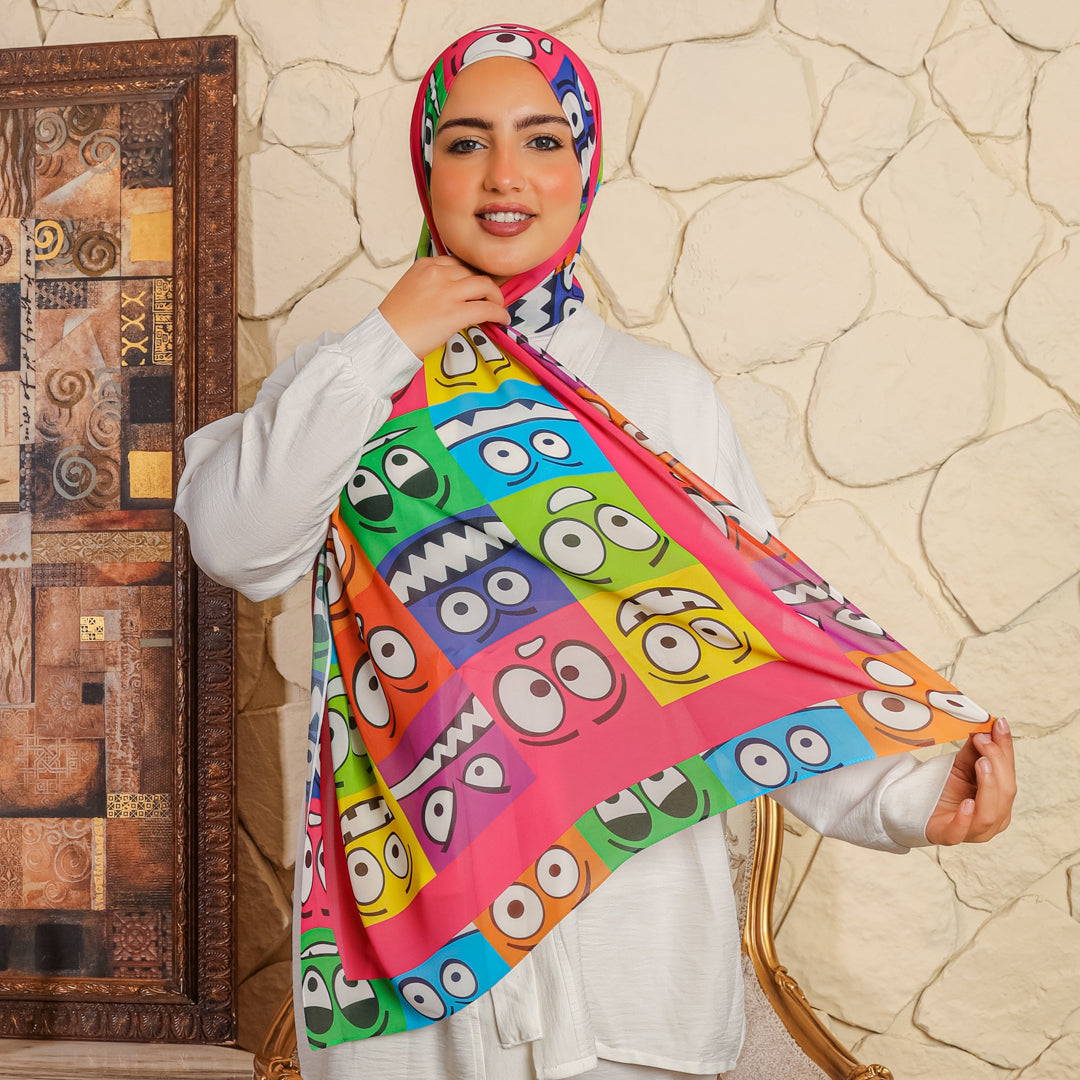 طرحة شيفون ديجيتال ٢متر *٧٠سم - SC8010