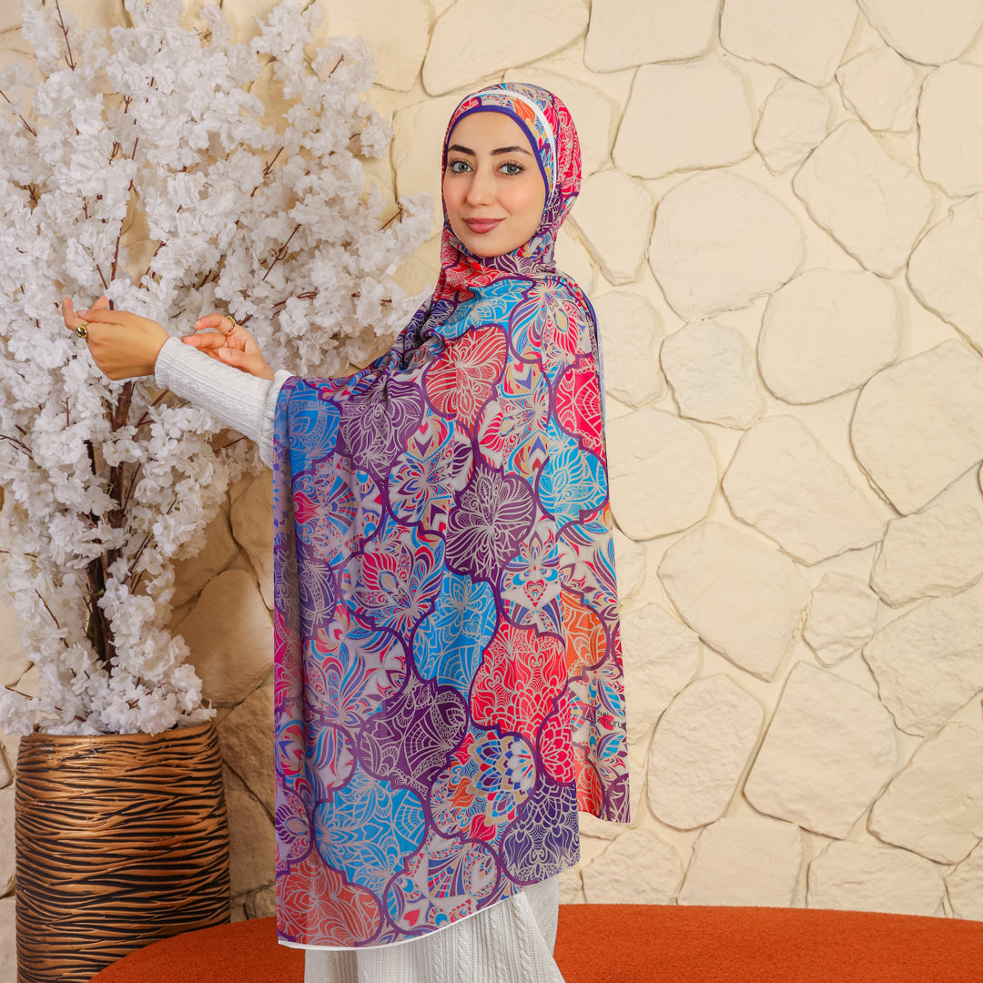 طرحة شيفون ديجيتال ٢متر *٧٠سم - SC8135