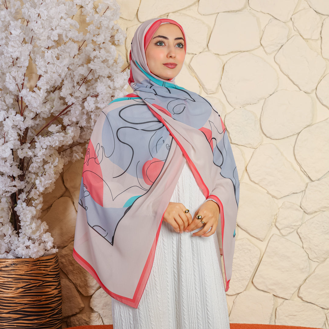 طرحة شيفون ديجيتال ٢متر *٧٠سم - SC8173