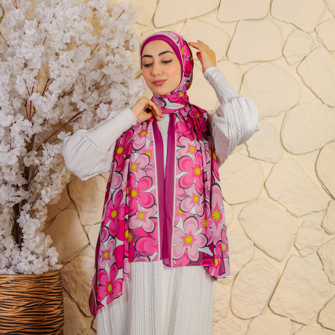 طرحة شيفون ديجيتال ٢متر *٧٠سم - SC8174