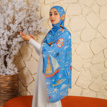 طرحة شيفون ديجيتال ٢متر *٧٠سم - SC8197
