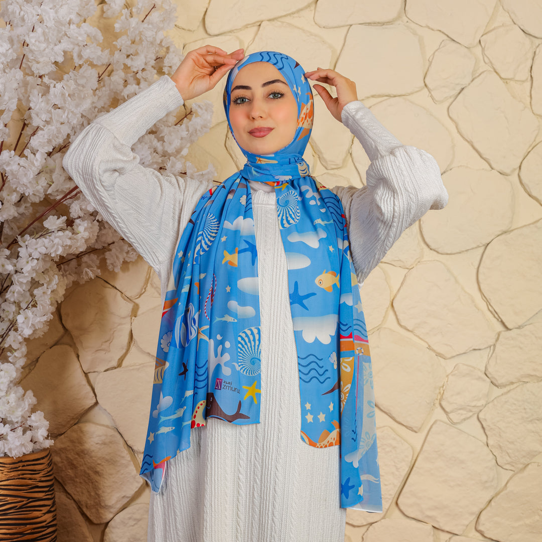 طرحة شيفون ديجيتال ٢متر *٧٠سم - SC8197