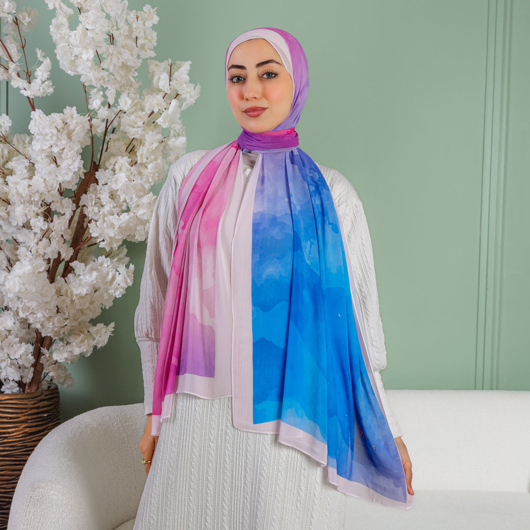 طرحة شيفون ديجيتال ٢متر *٧٠سم - SC8217