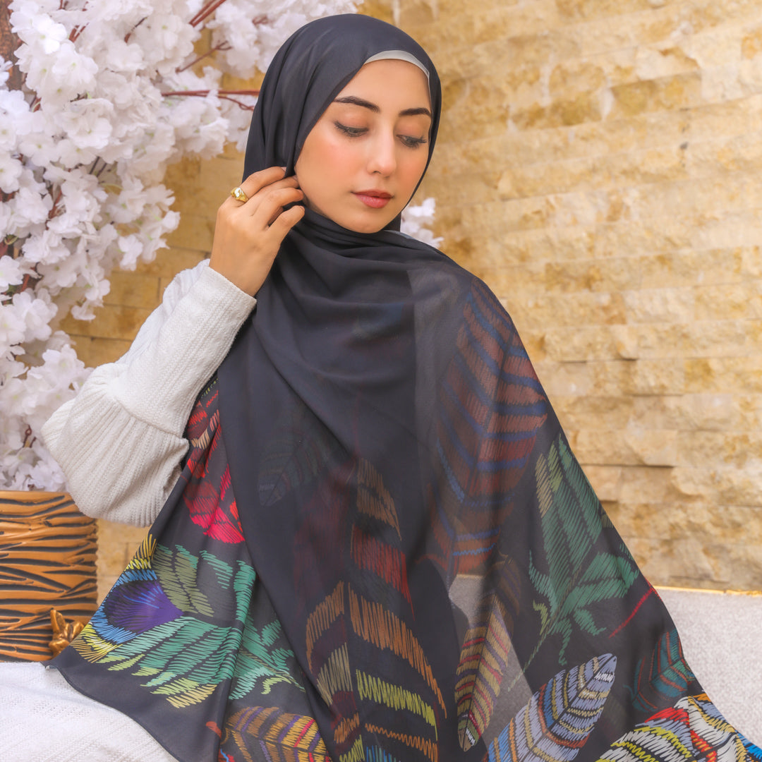 طرحة شيفون ديجيتال ٢متر *٧٠سم - SC8237