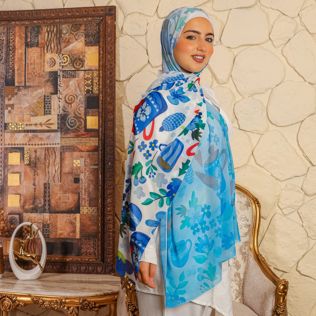 طرحة شيفون ديجيتال ٢متر *٧٠سم - SC8284