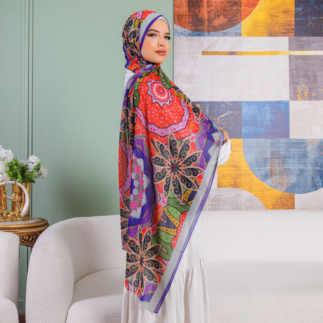 طرحة شيفون ديجيتال ٢متر *٧٠سم - SC8306