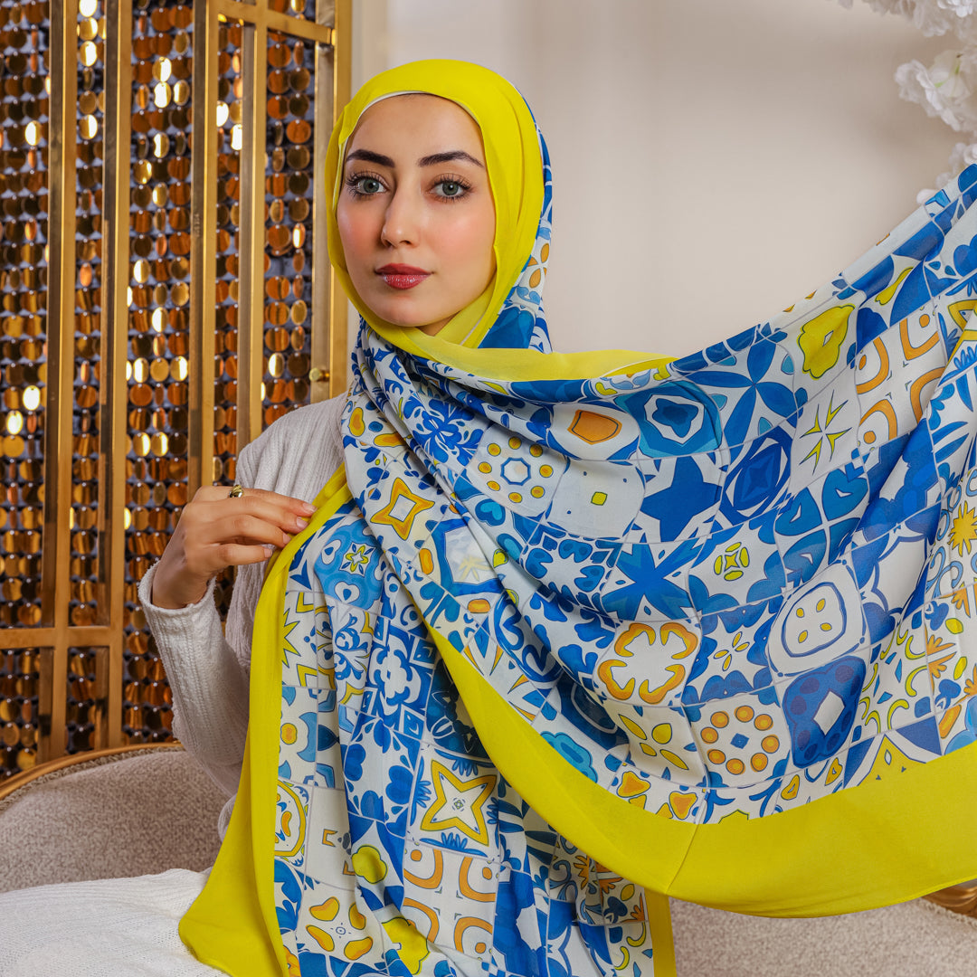 طرحة شيفون ديجيتال ٢متر *٧٠سم - SC8342