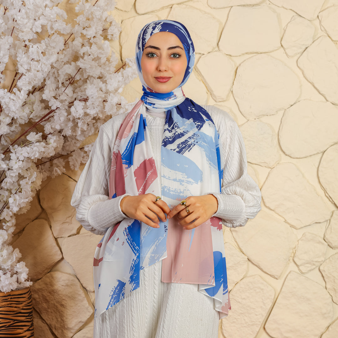 طرحة شيفون ديجيتال ٢متر *٧٠سم - SC8358