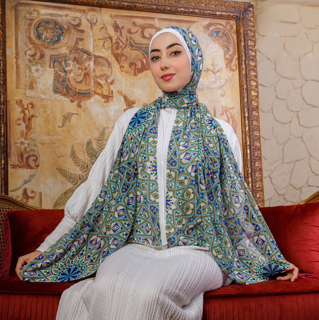 طرحة شيفون ديجيتال ٢متر *٧٠سم - SC8422