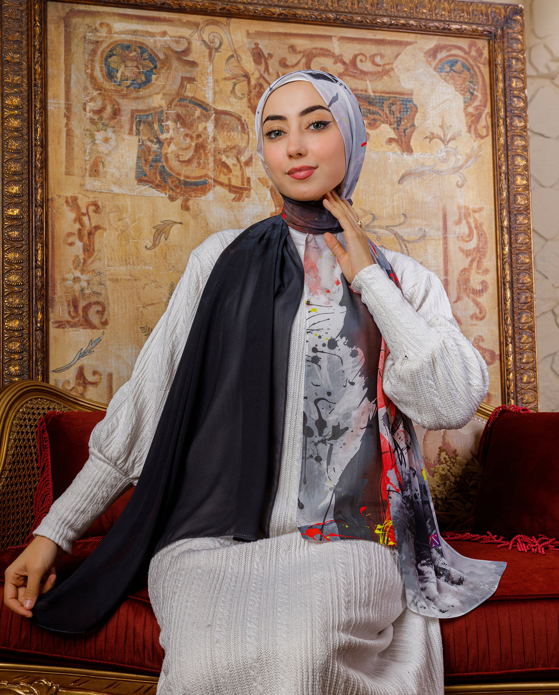 طرحة شيفون ديجيتال ٢متر *٧٠سم - SC8429