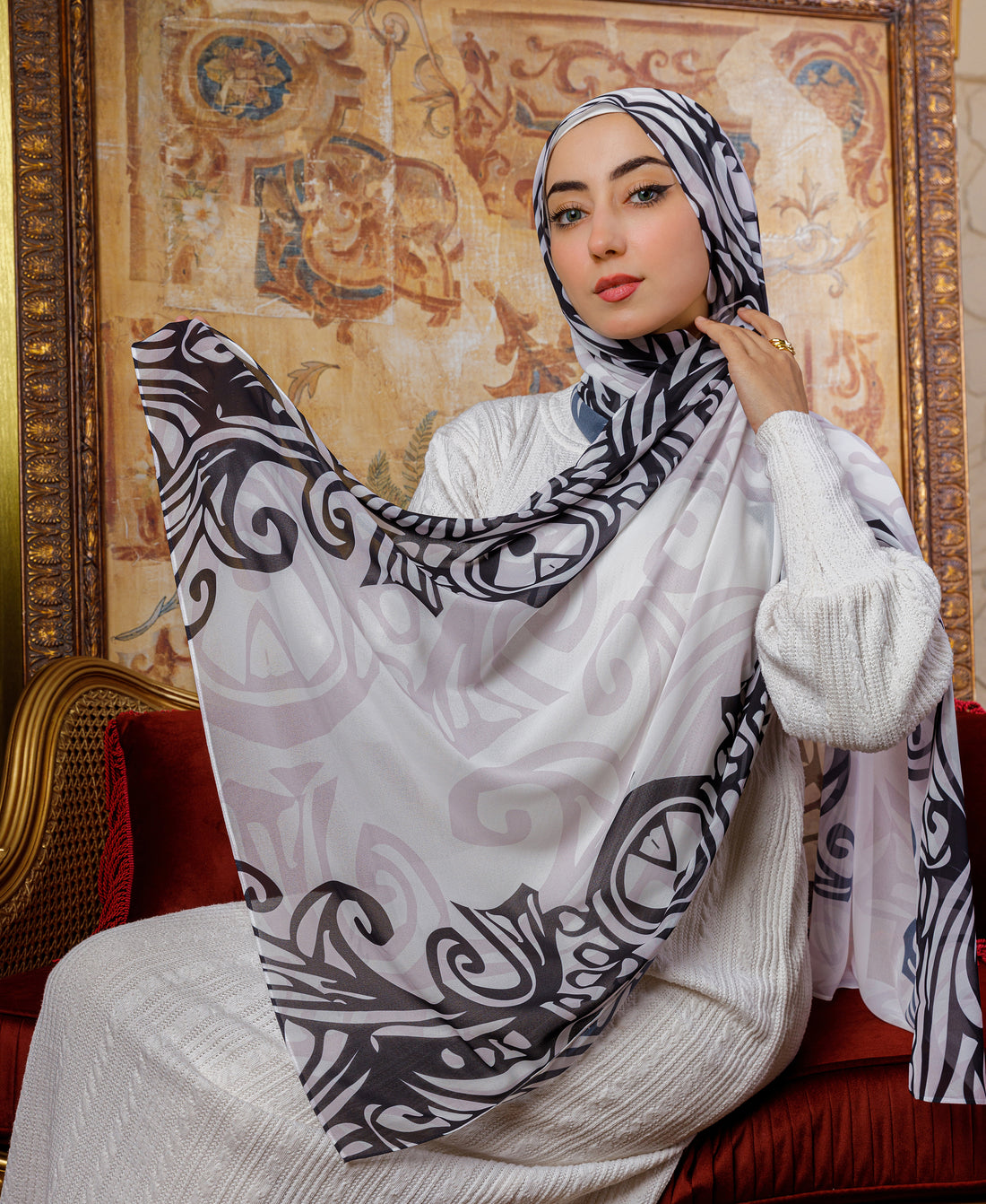 طرحة شيفون ديجيتال ٢متر *٧٠سم - SC8440