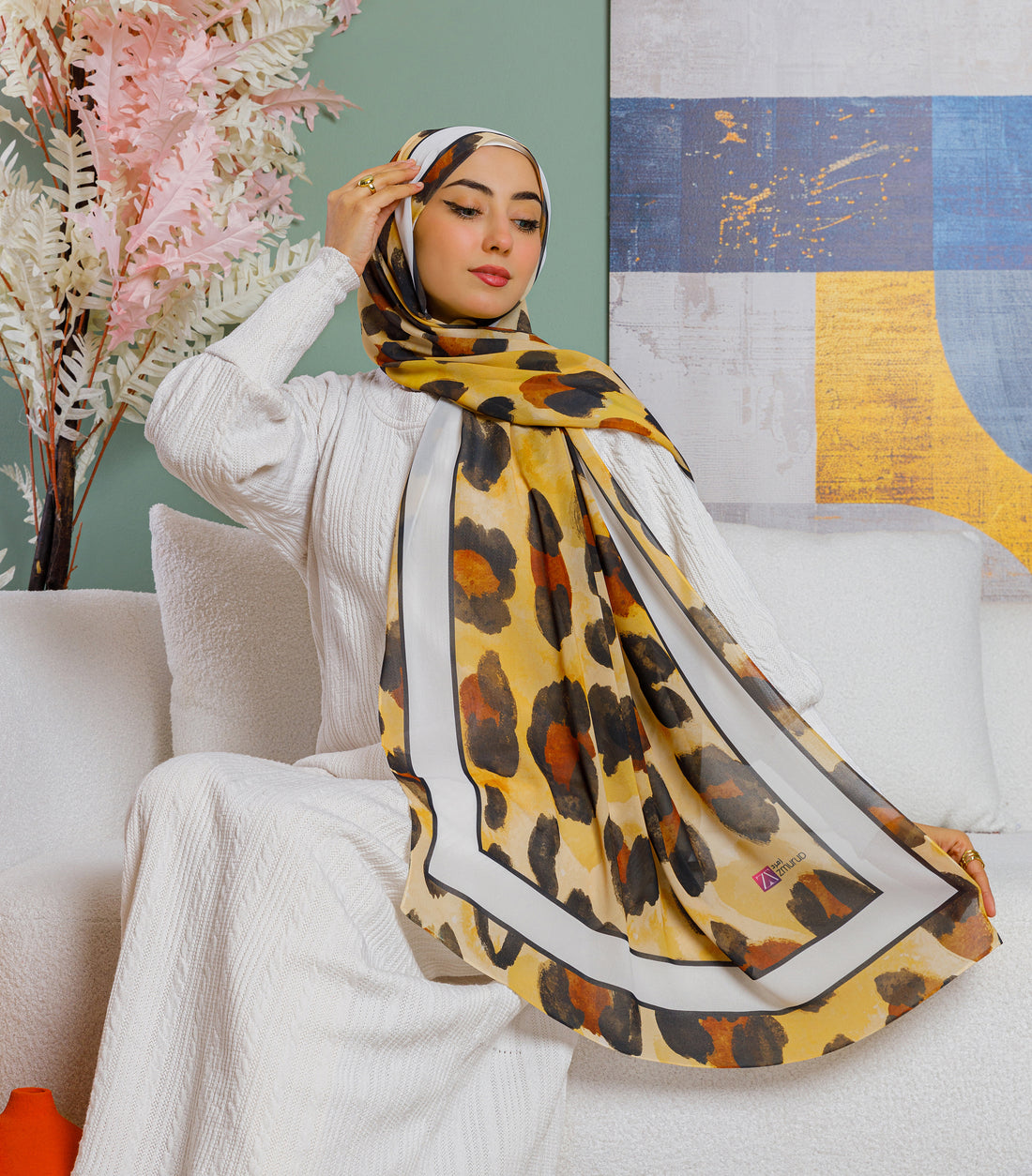 طرحة شيفون ديجيتال ٢متر *٧٠سم - SC8476