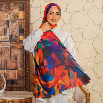 طرحة شيفون ديجيتال ٢متر *٧٠سم - SC8497