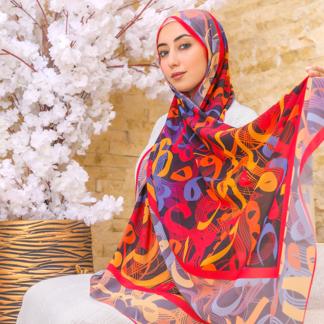 طرحة شيفون ديجيتال ٢متر *٧٠سم - SC8521