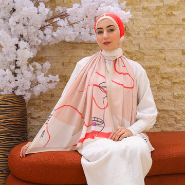 طرحة شيفون ديجيتال ٢متر *٧٠سم - SC8555