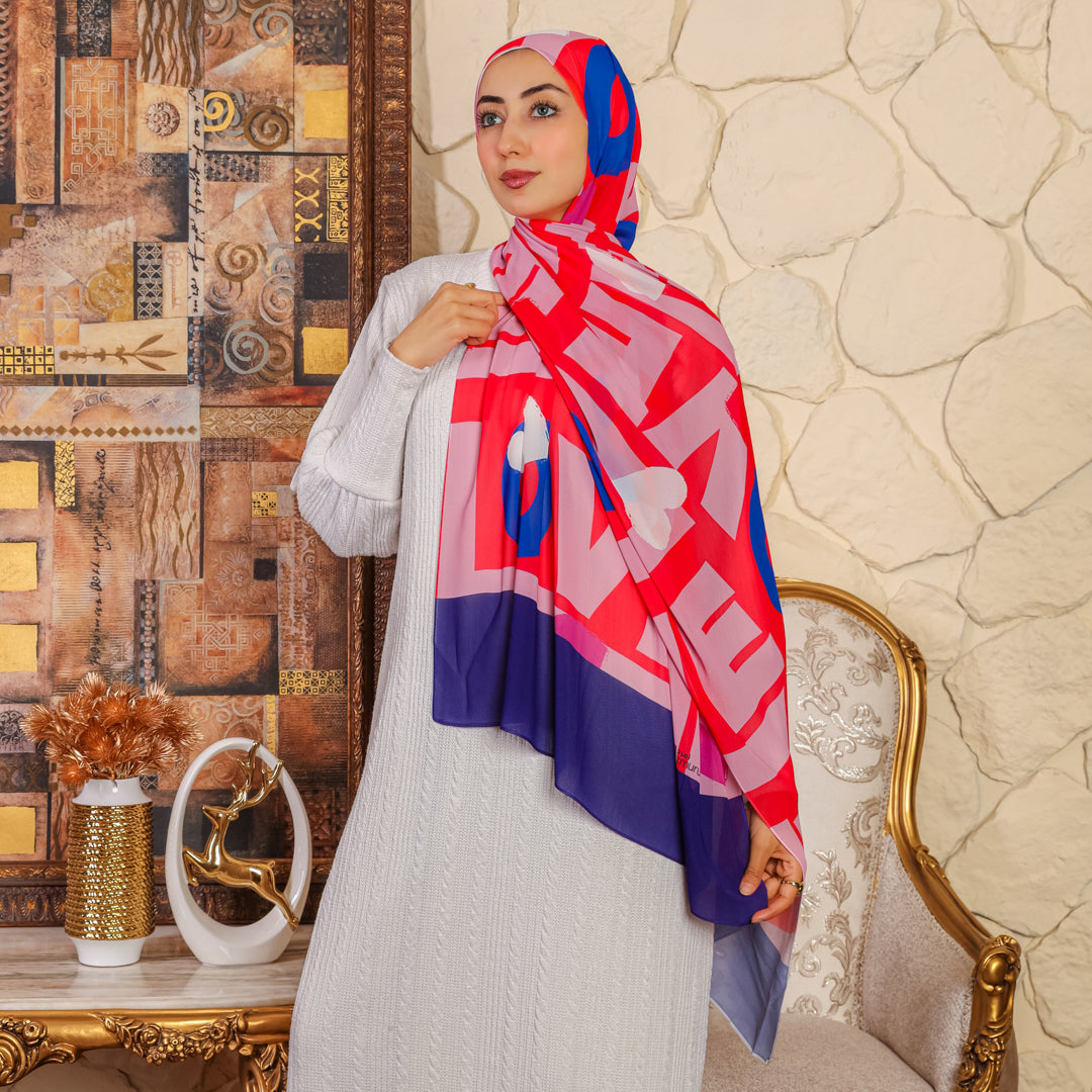 طرحة شيفون ديجيتال ٢متر *٧٠سم - SC8669