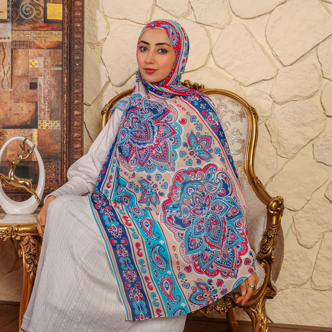 طرحة شيفون ديجيتال ٢متر *٧٠سم - SC8671