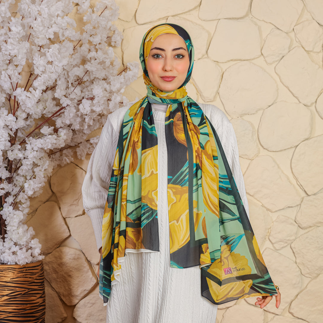 طرحة شيفون ديجيتال ٢متر *٧٠سم - SC8695