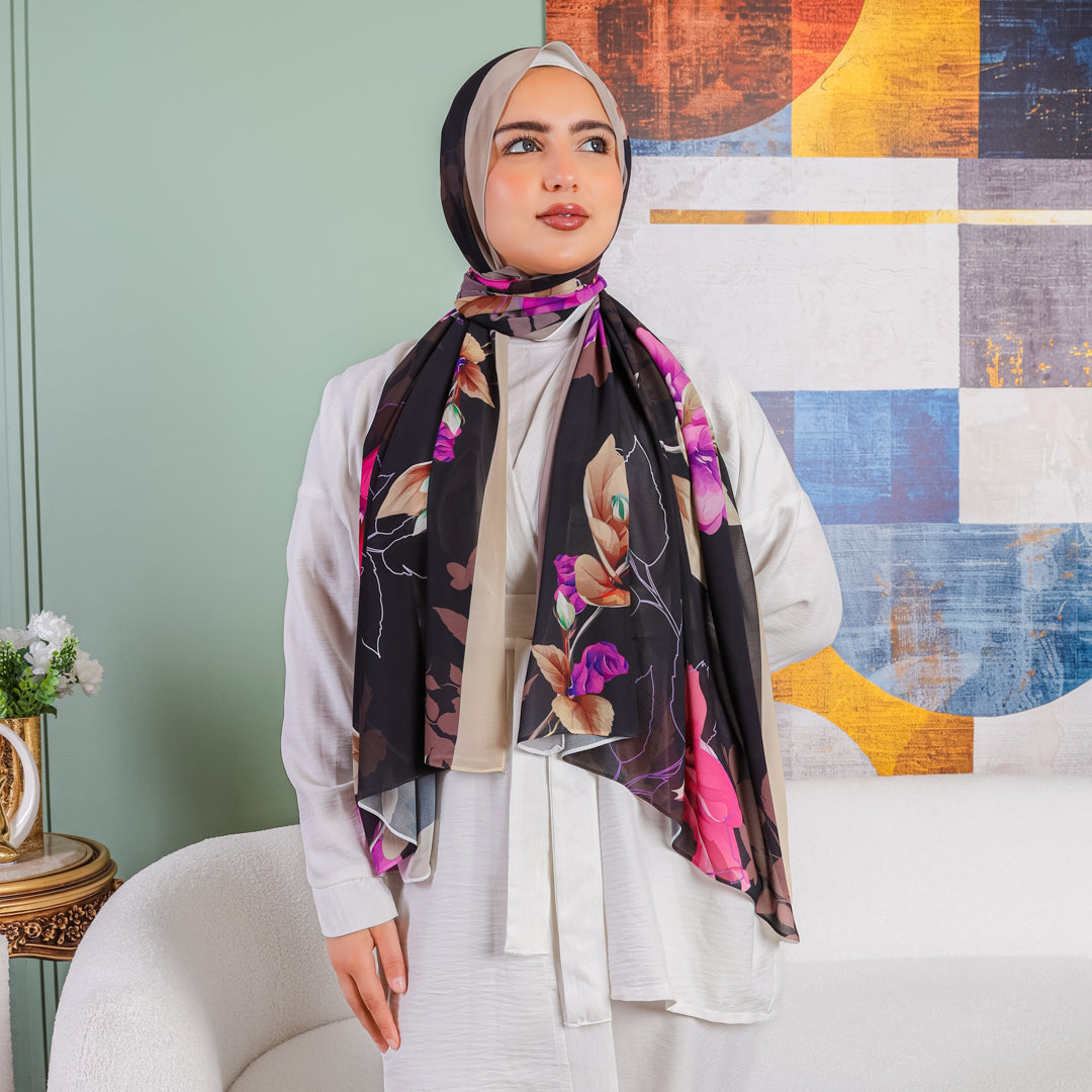 طرحة شيفون ديجيتال ٢متر *٧٠سم - SC8699