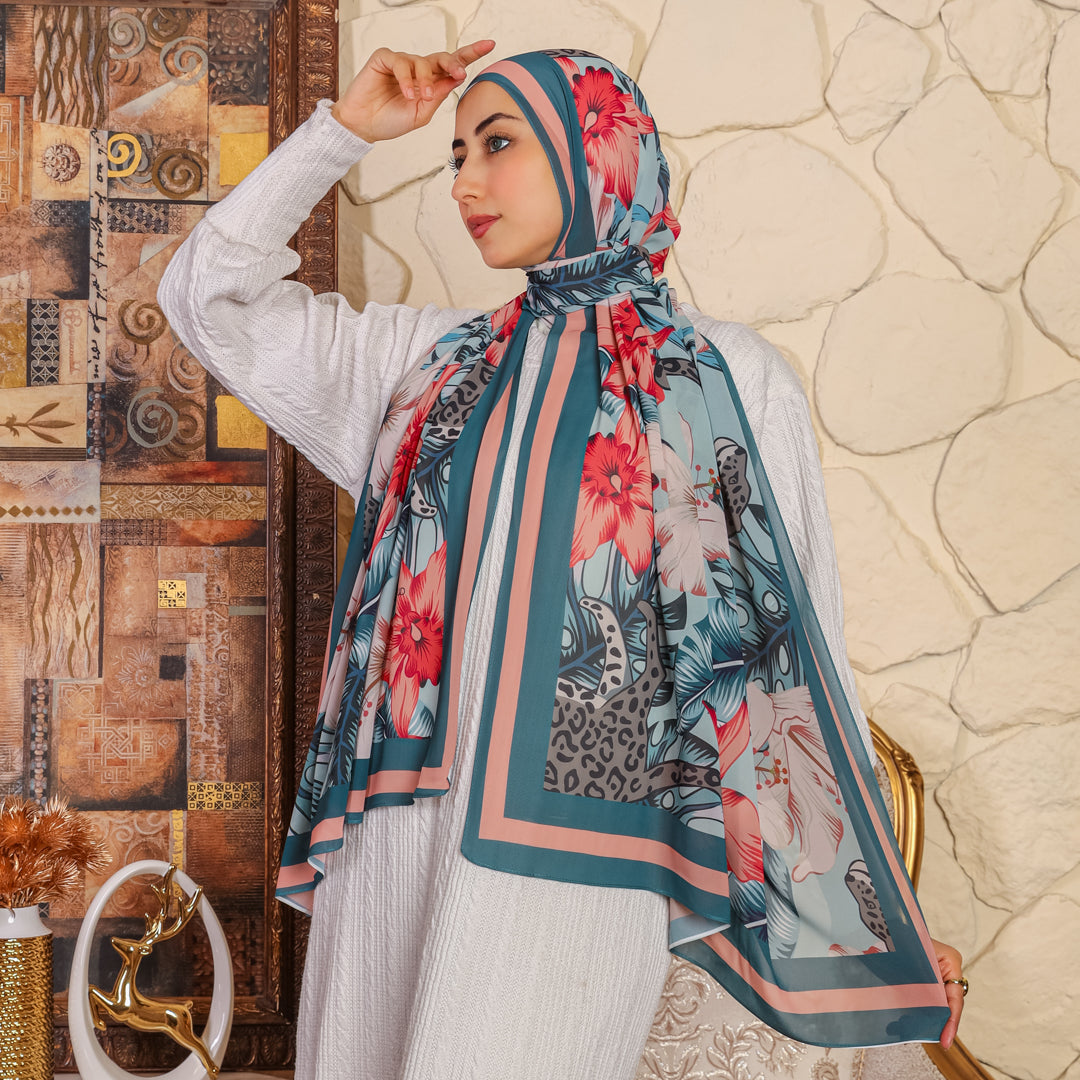 طرحة شيفون ديجيتال ٢متر *٧٠سم - SC8793