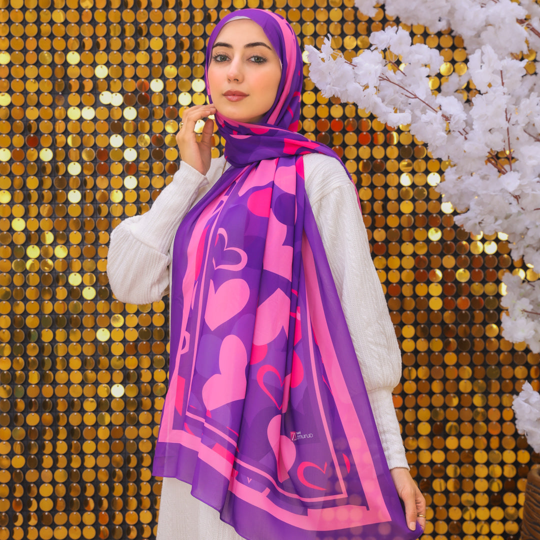 طرحة شيفون ديجيتال ٢متر *٧٠سم - SC8809