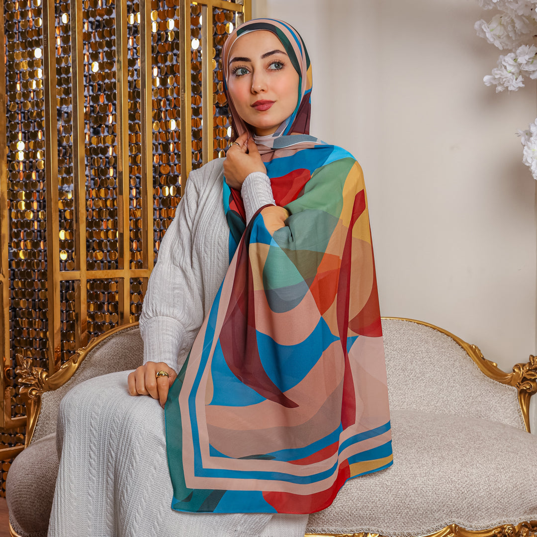 طرحة شيفون ديجيتال ٢متر *٧٠سم - SC8833