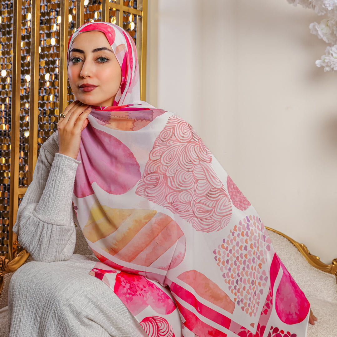 طرحة شيفون ديجيتال ٢متر *٧٠سم - SC8856