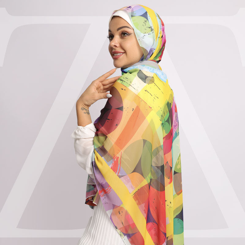 طرحة شيفون ديجيتال ٢متر *٧٠سم - SC8867