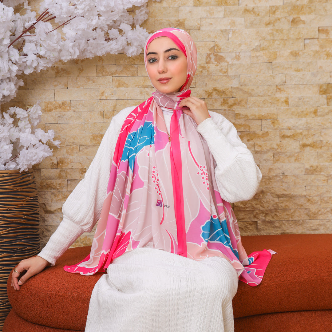 طرحة شيفون ديجيتال ٢متر *٧٠سم - SC8890