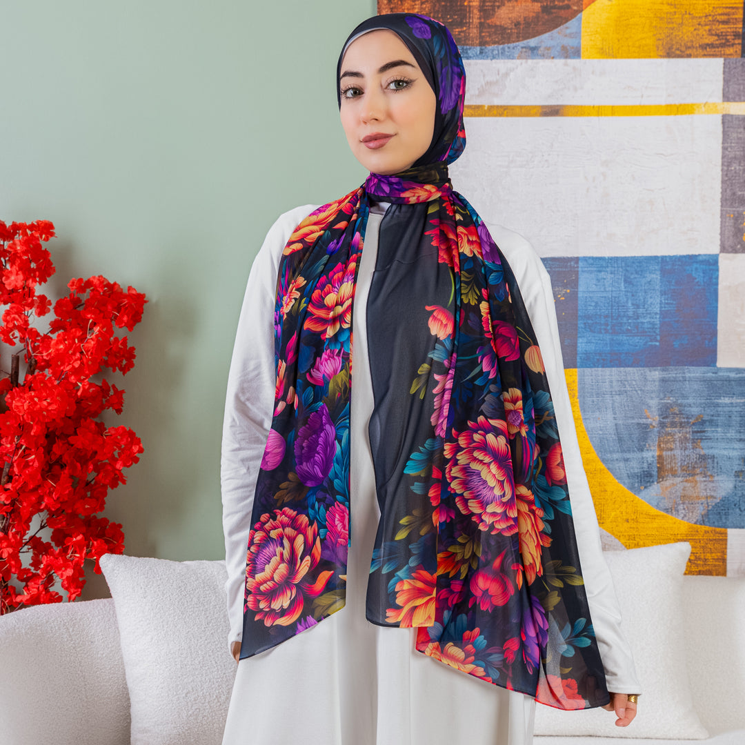 طرحة شيفون ديجيتال ٢متر *٧٠سم -SC9129