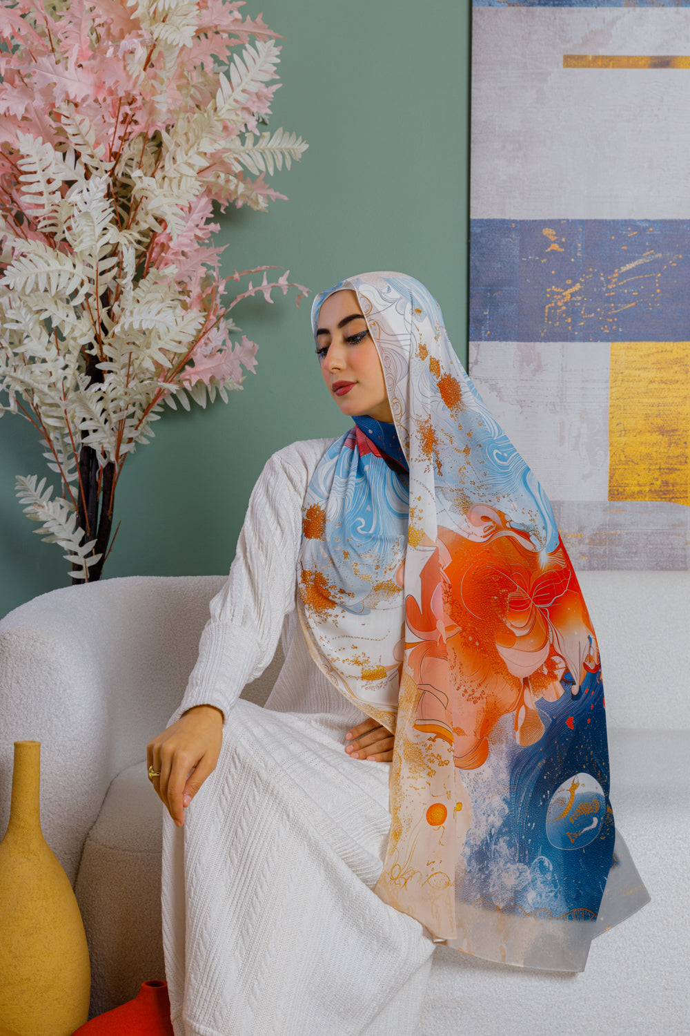 طرحة شيفون ديجيتال ٢متر *٧٠سم - SC9268