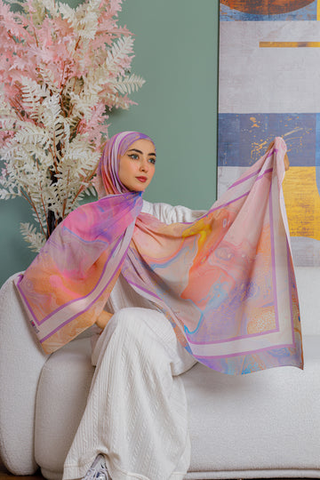 طرحة شيفون ديجيتال ٢متر *٧٠سم - SC9271