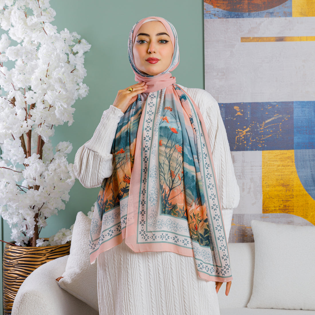 طرحة شيفون ديجيتال ٢متر *٧٠سم - SC9276