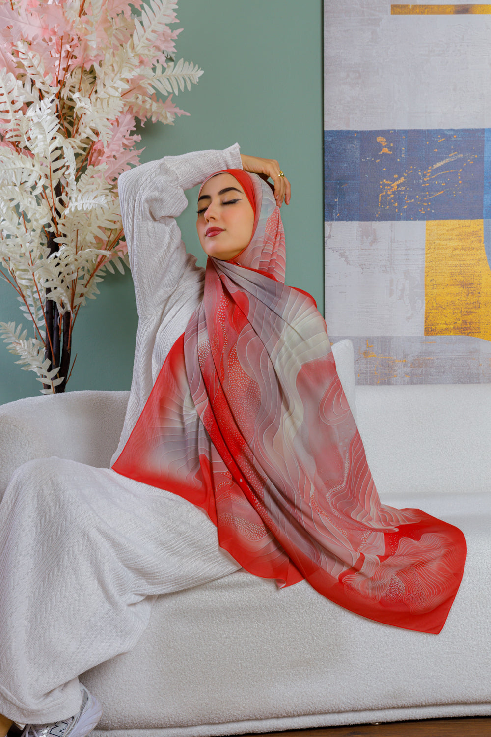 طرحة شيفون ديجيتال ٢متر *٧٠سم - SC9278