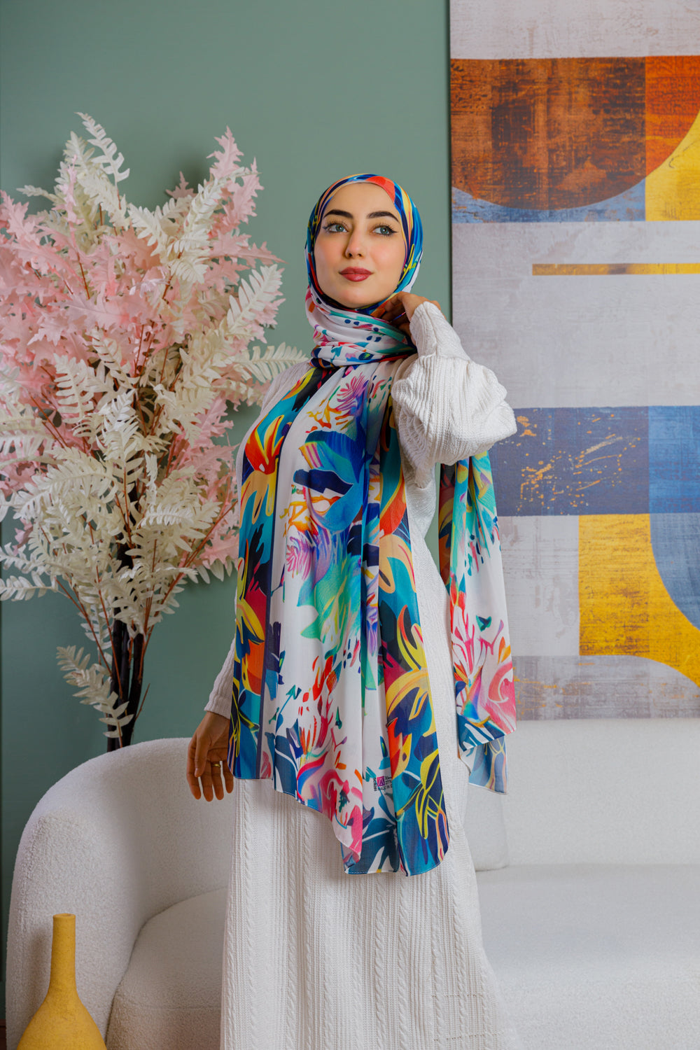 طرحة شيفون ديجيتال ٢متر *٧٠سم - SC9281