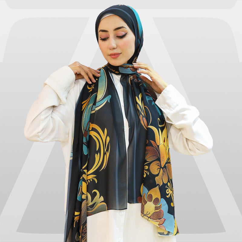 طرحة شيفون ديجيتال ٢متر *٧٠سم - SC9283