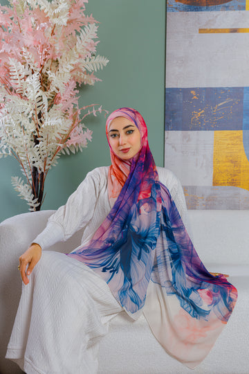 طرحة شيفون ديجيتال ٢متر *٧٠سم - SC9292