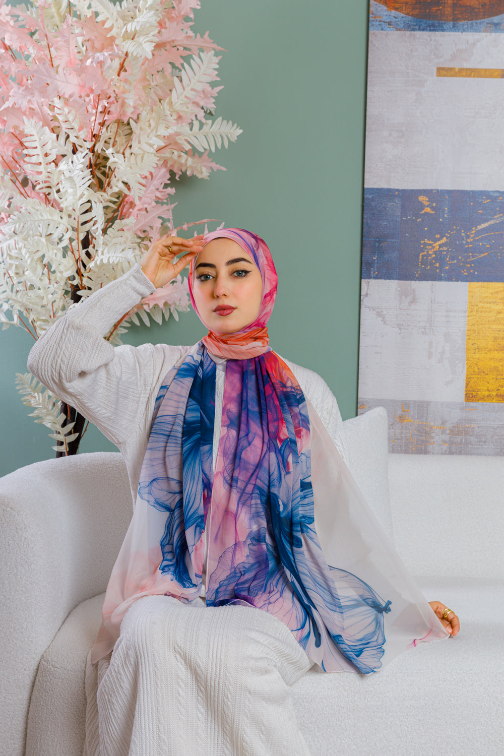 طرحة شيفون ديجيتال ٢متر *٧٠سم - SC9292