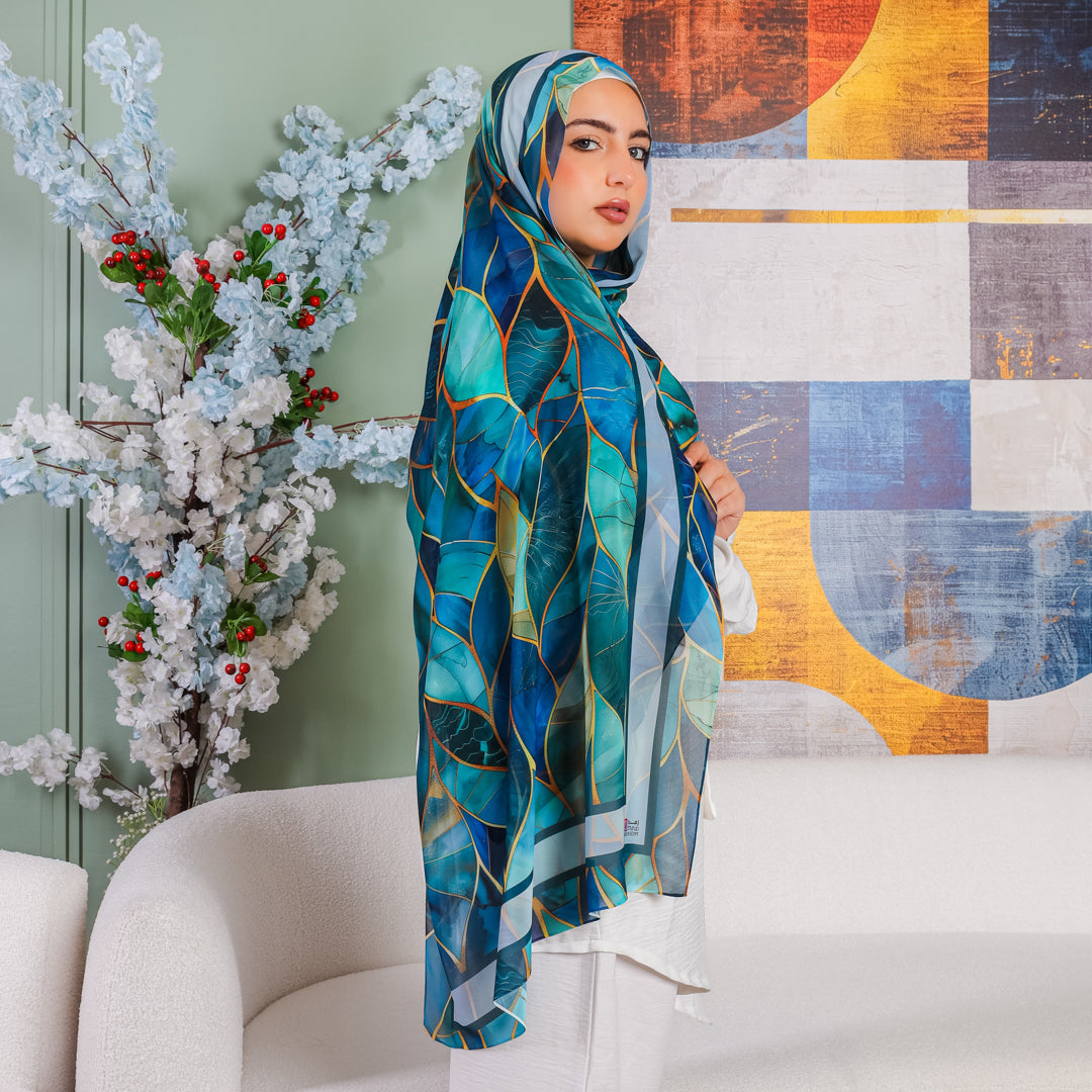 طرحة شيفون ديجيتال ٢متر *٧٠سم - SC9296