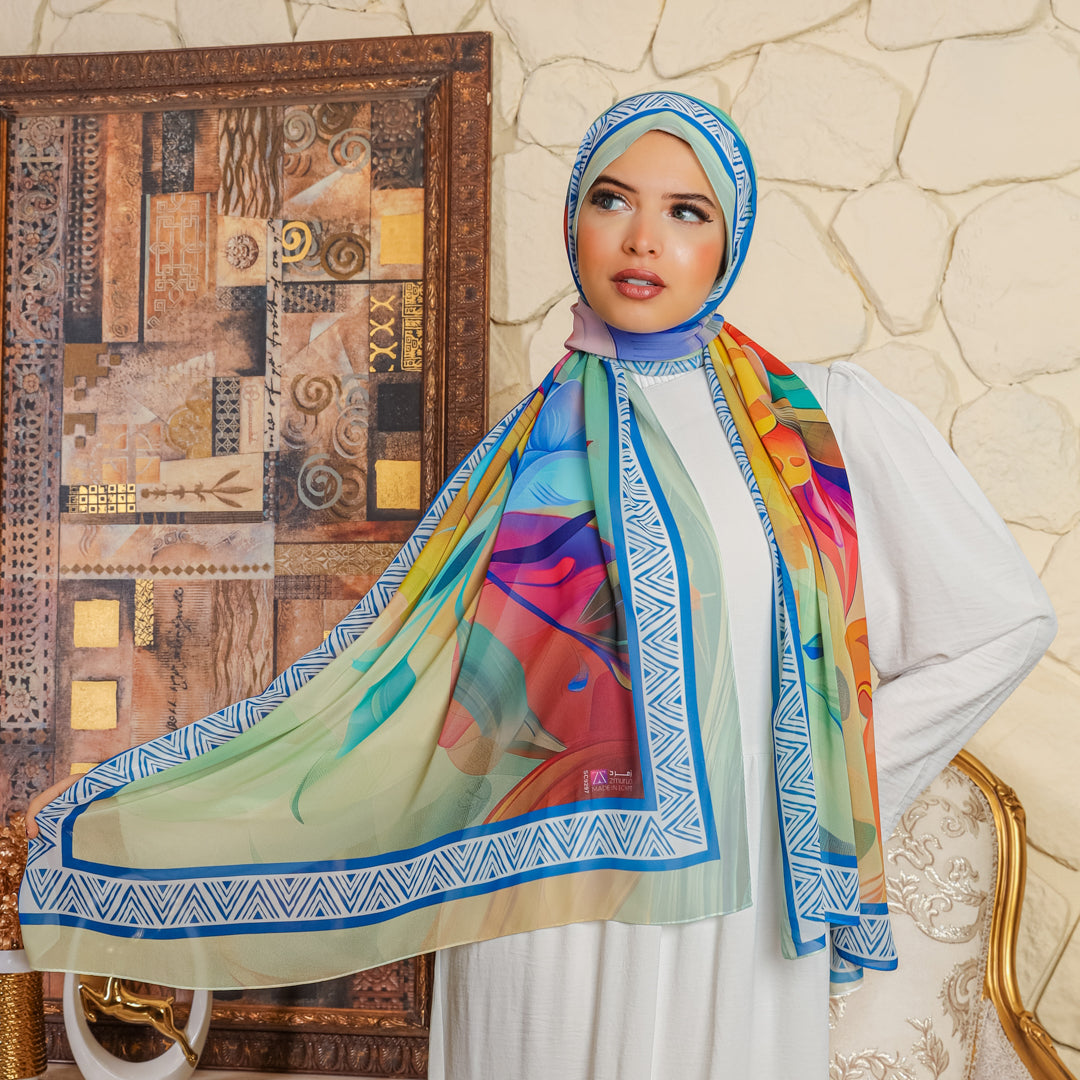 طرحة شيفون ديجيتال ٢متر *٧٠سم - SC9297