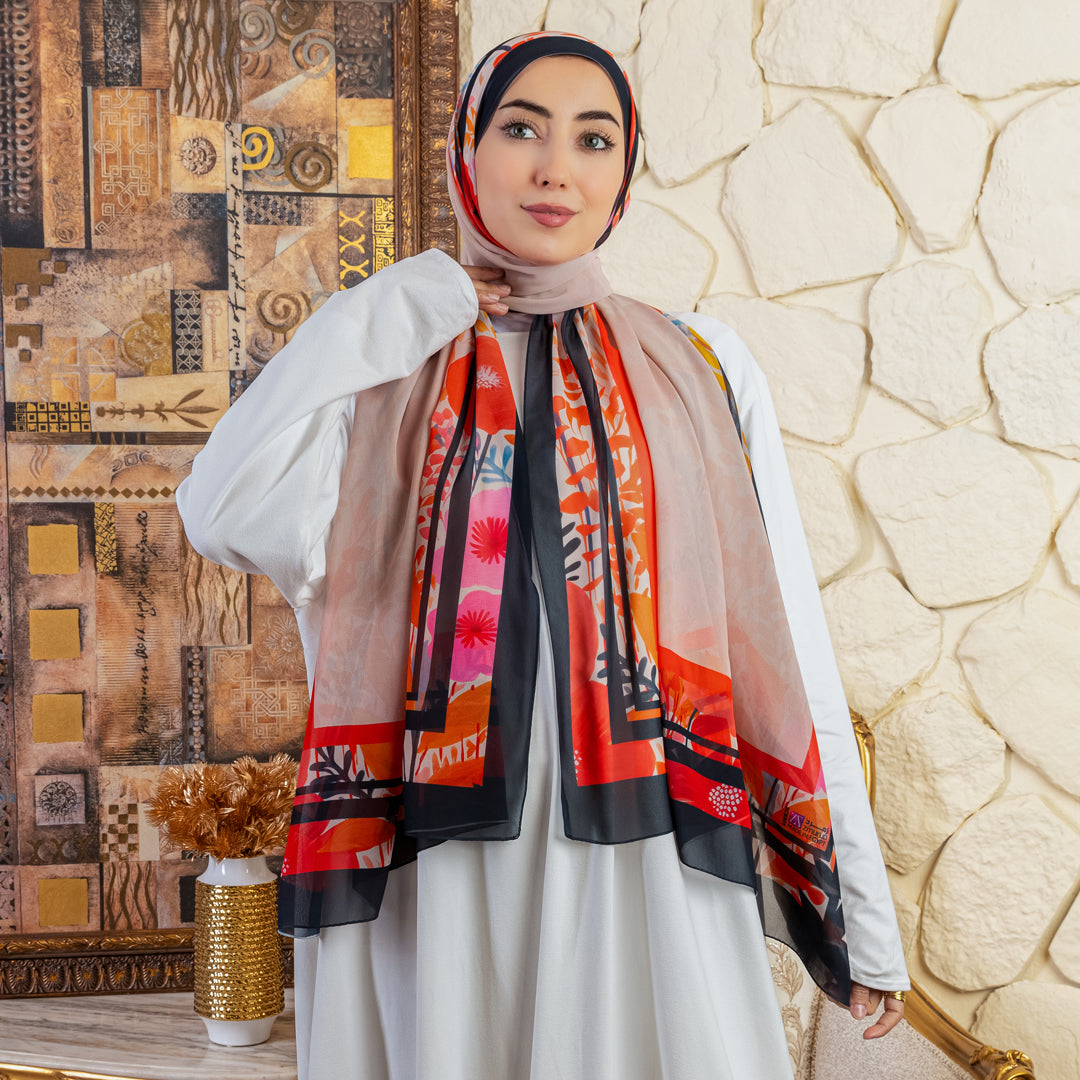 طرحة شيفون ديجيتال ٢متر *٧٠سم - SC9305