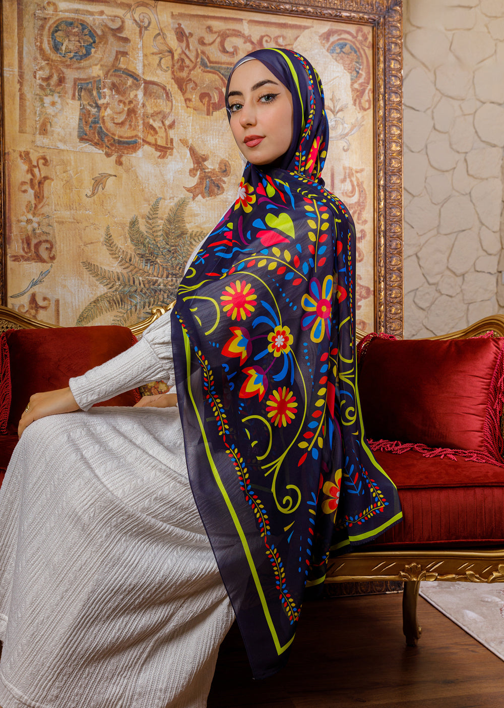 طرحة شيفون ديجيتال ٢متر *٧٠سم - SC9314