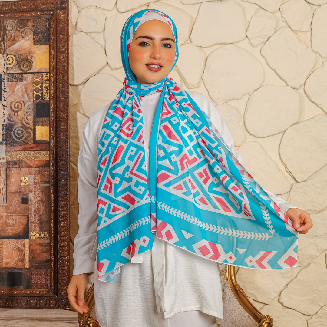 طرحة شيفون ديجيتال ٢متر *٧٠سم - SC9315